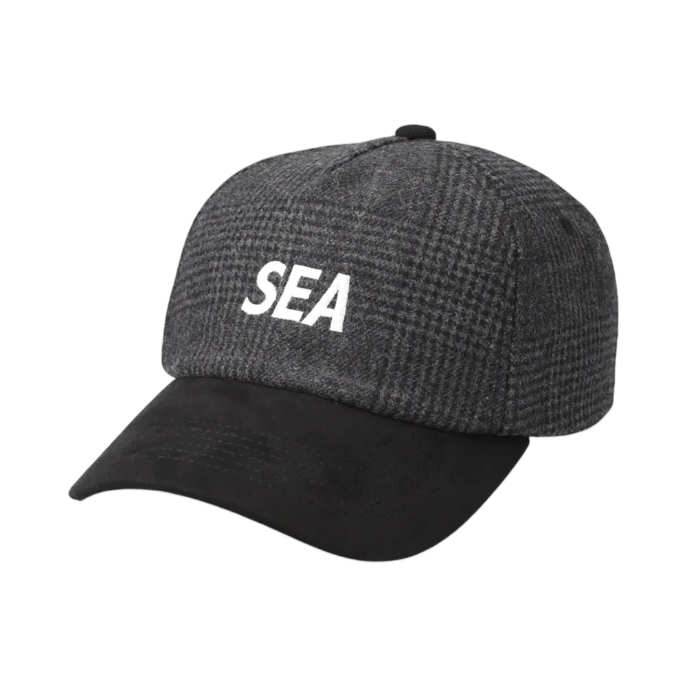WIND AND SEA Logo Suede Check Cap "Black"
