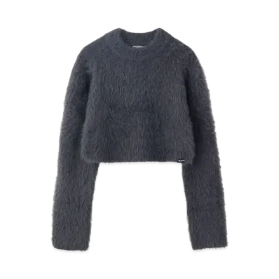 X-Girl High Neck Compact Knit Top "Charcoal"