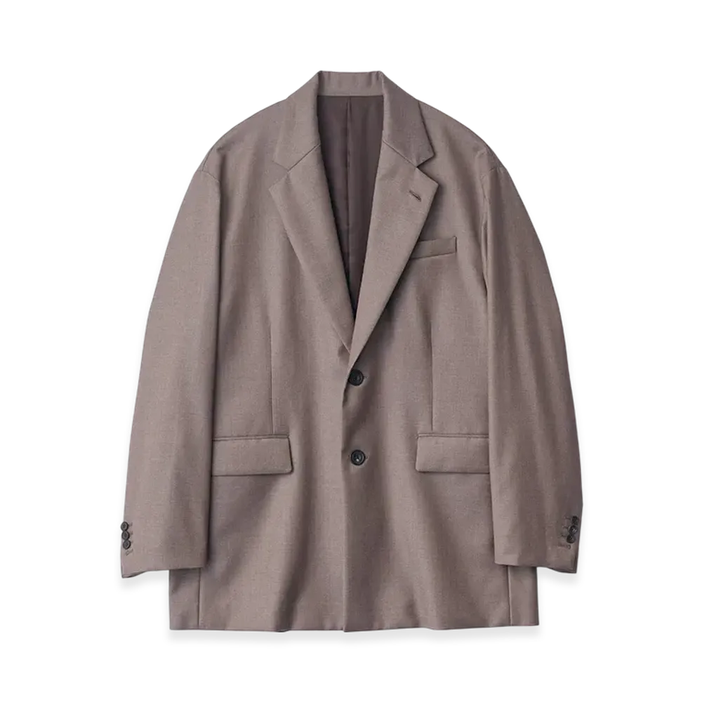 ssstein Extra Fine Wool Oversized Single Breast Long Jacket "Greige"