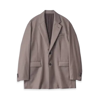 ssstein Extra Fine Wool Oversized Single Breast Long Jacket "Greige"