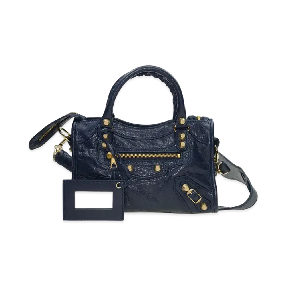 BALENCIAGA Handbag Lambskin "Dark Blue"