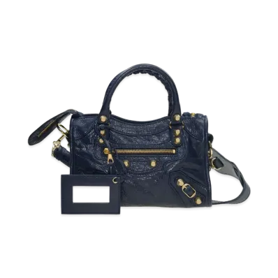 BALENCIAGA Handbag Lambskin "Dark Blue"
