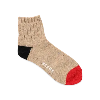 BEAMS Nep Quarter Socks "Beige"