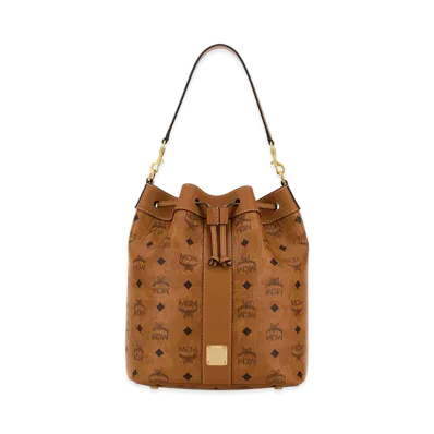 MCM Women's Printed Canvas Dessau Bucket Bag "Brown"