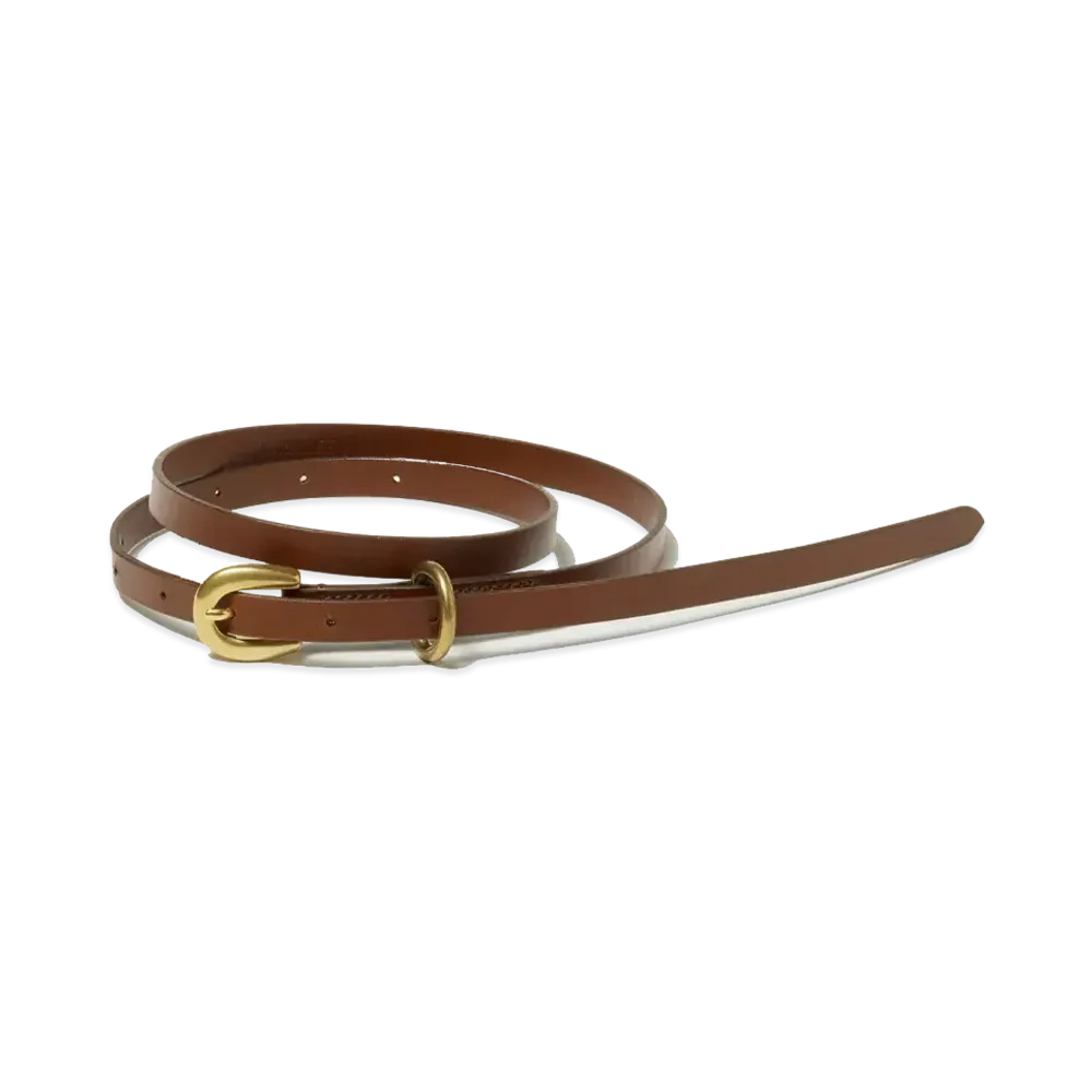 AURALEE Leather Narrow Belt "Brown"