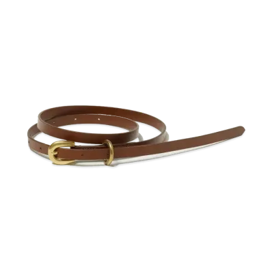 AURALEE Leather Narrow Belt "Brown"
