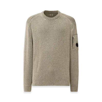 C.P. Company Fleece Knit Crewneck Lens Sweater "Gunmetal Grey"