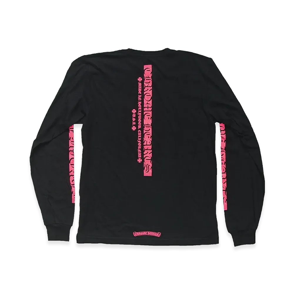 Chrome Hearts Neon Pink Logo L/S T-Shirt "Black/Neon Pink"