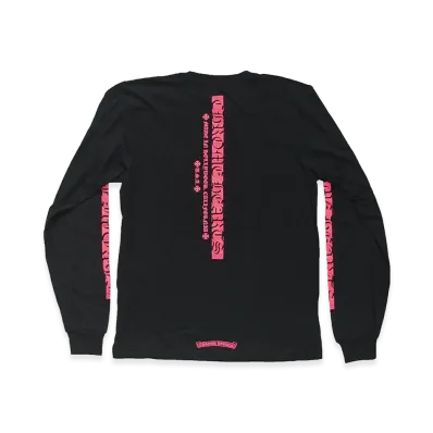 Chrome Hearts Neon Pink Logo L/S T-Shirt "Black/Neon Pink"