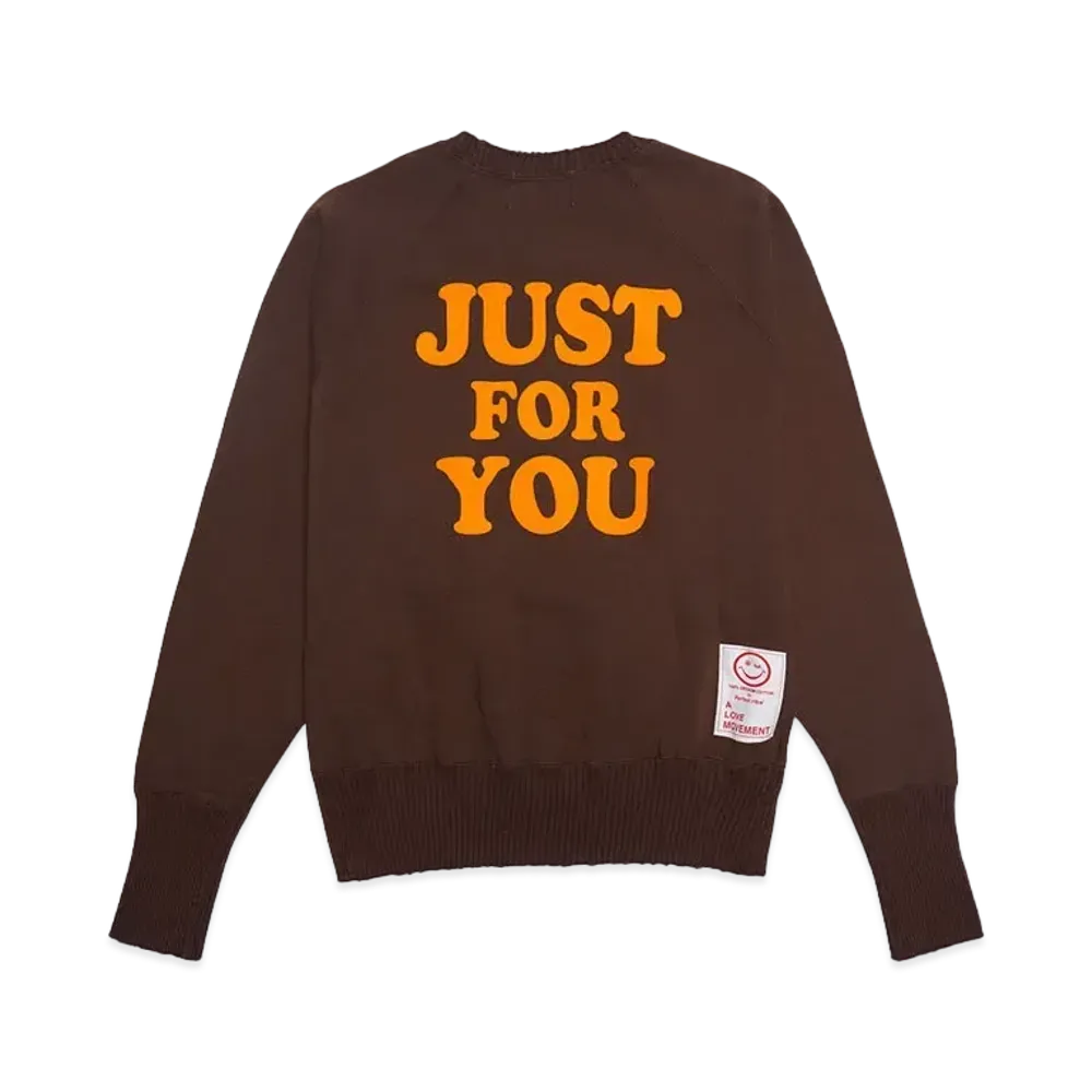 Perfect ribs Strange Sleeve Crew Neck Sweat Shirt "Brown"