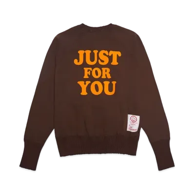 Perfect ribs Strange Sleeve Crew Neck Sweat Shirt "Brown"
