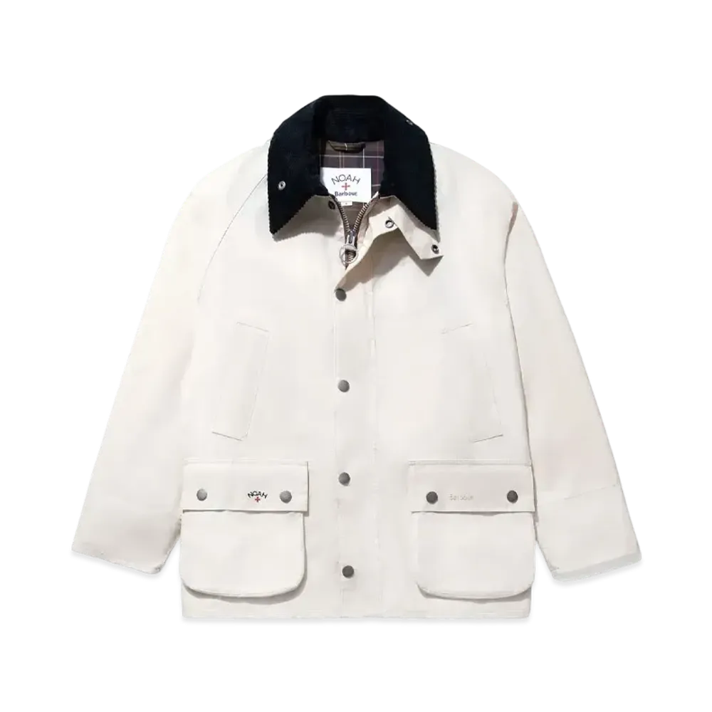 Noah Popeye Barbour Bedale Jacket "Natural/Dark Navy"