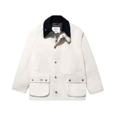 Noah Popeye Barbour Bedale Jacket "Natural/Dark Navy"