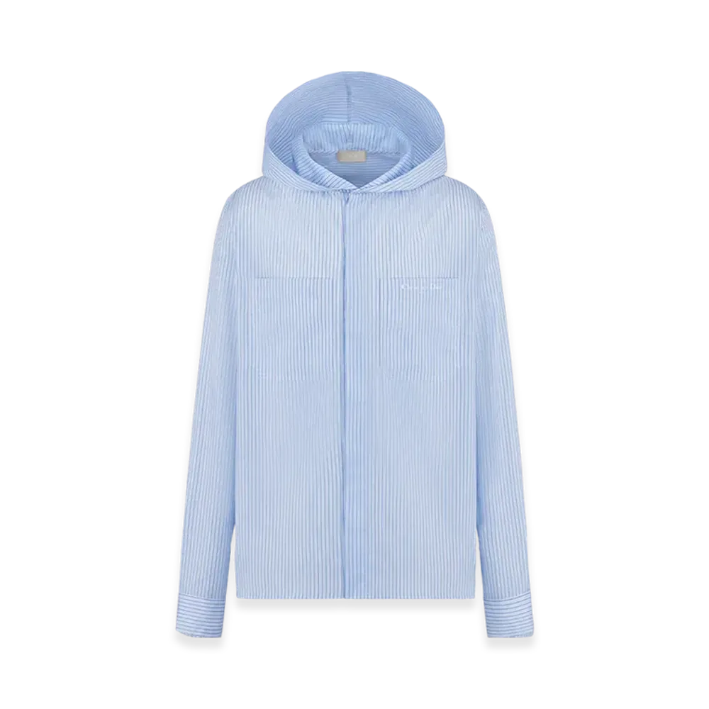 Dior Christian Dior Couture Hooded Shirt Poplin Stripes "White/Blue"