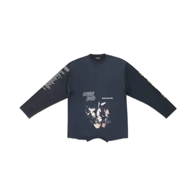 BALENCIAGA Upside Down Long Sleeve T-Shirt Oversized "Black"