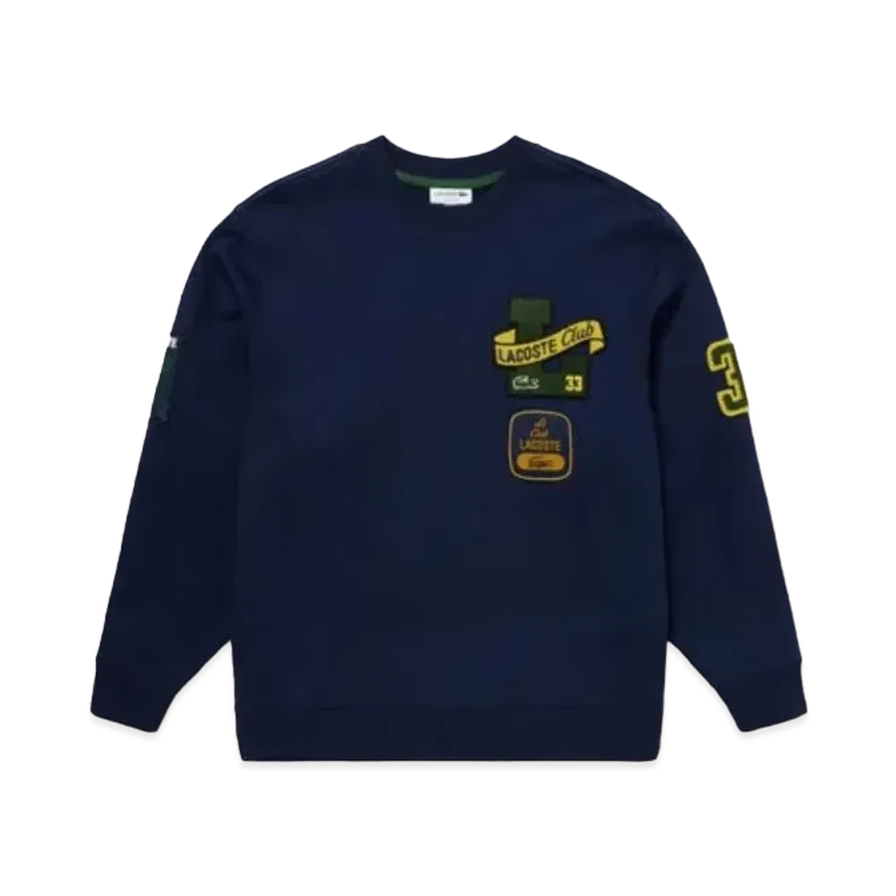LACOSTE Heritage Patch Crew Neck Sweat "Navy"