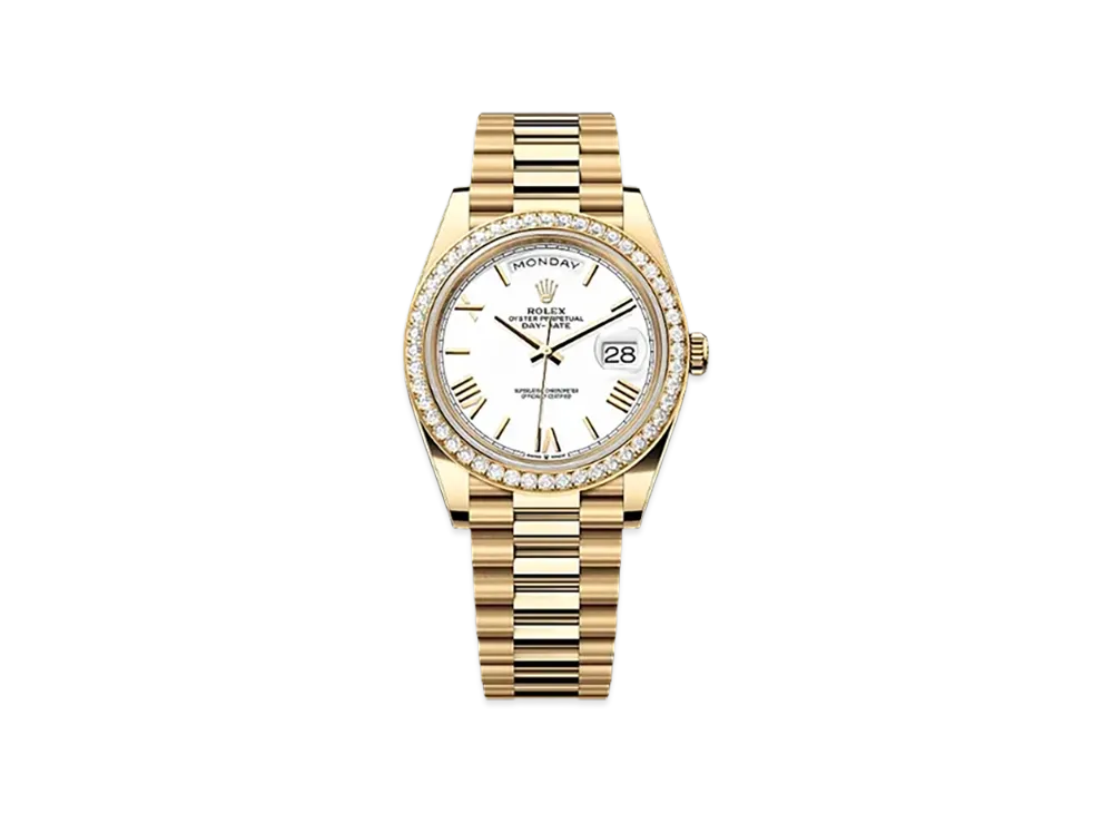 ROLEX Day-Date 40mm Yellow Gold Diamond 228348RBR "White"