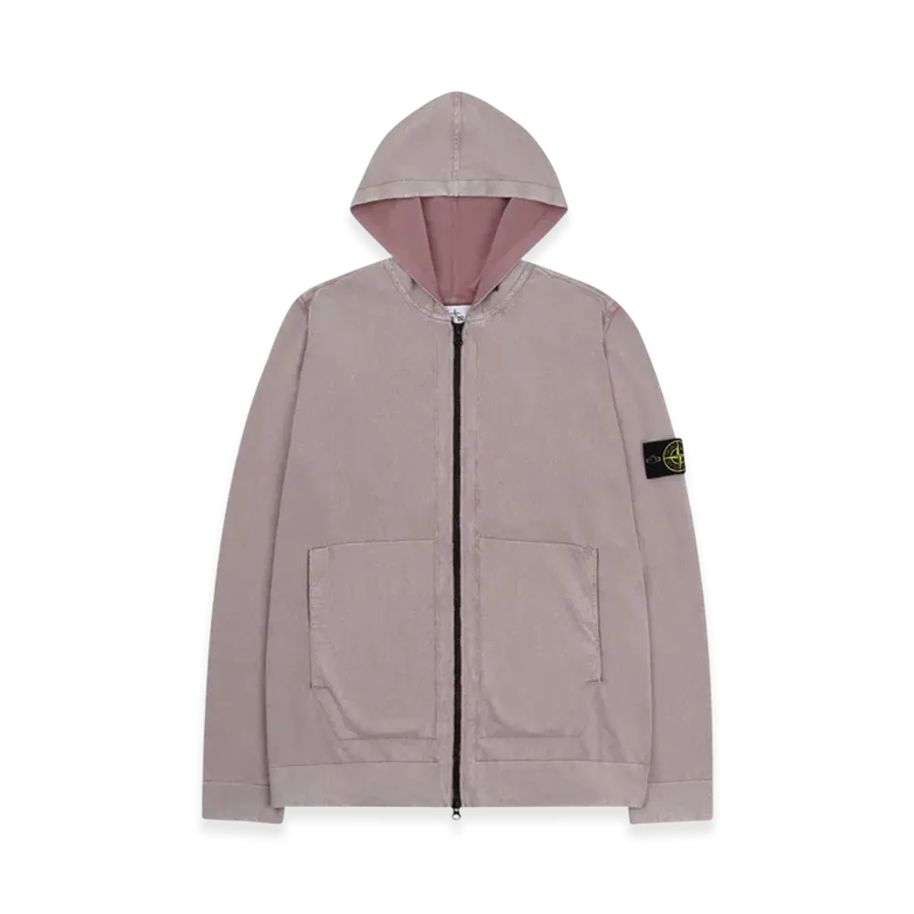 Stone Island 553D9 White Frost Treatment Hooded Knit Cardigan - 21SS "Rose Pink"
