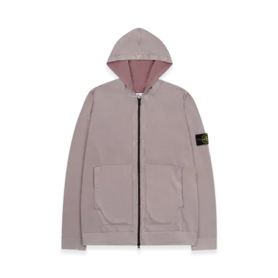 Stone Island 553D9 White Frost Treatment Hooded Knit Cardigan - 21SS "Rose Pink"