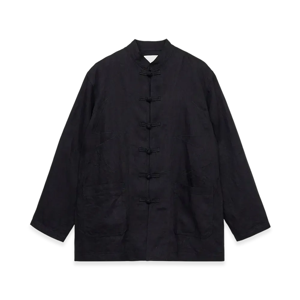 S'YTE x GDC Vintage Linen Chino Cloth Octagon Star Embroidery China Jacket "Black"