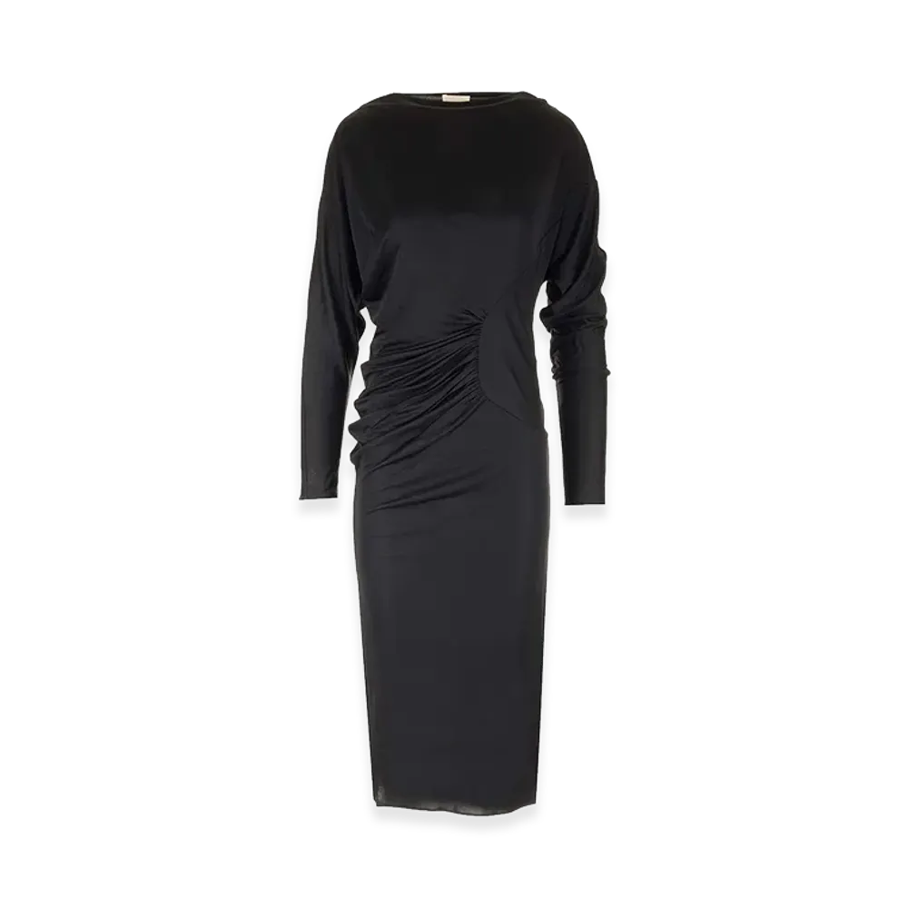 KHAITE Women's Long Viscose Jersey Dress "Black"