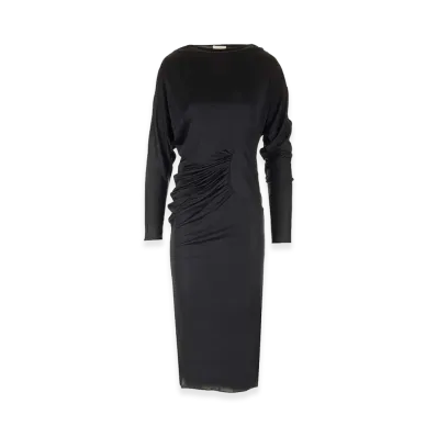 KHAITE Women's Long Viscose Jersey Dress "Black"