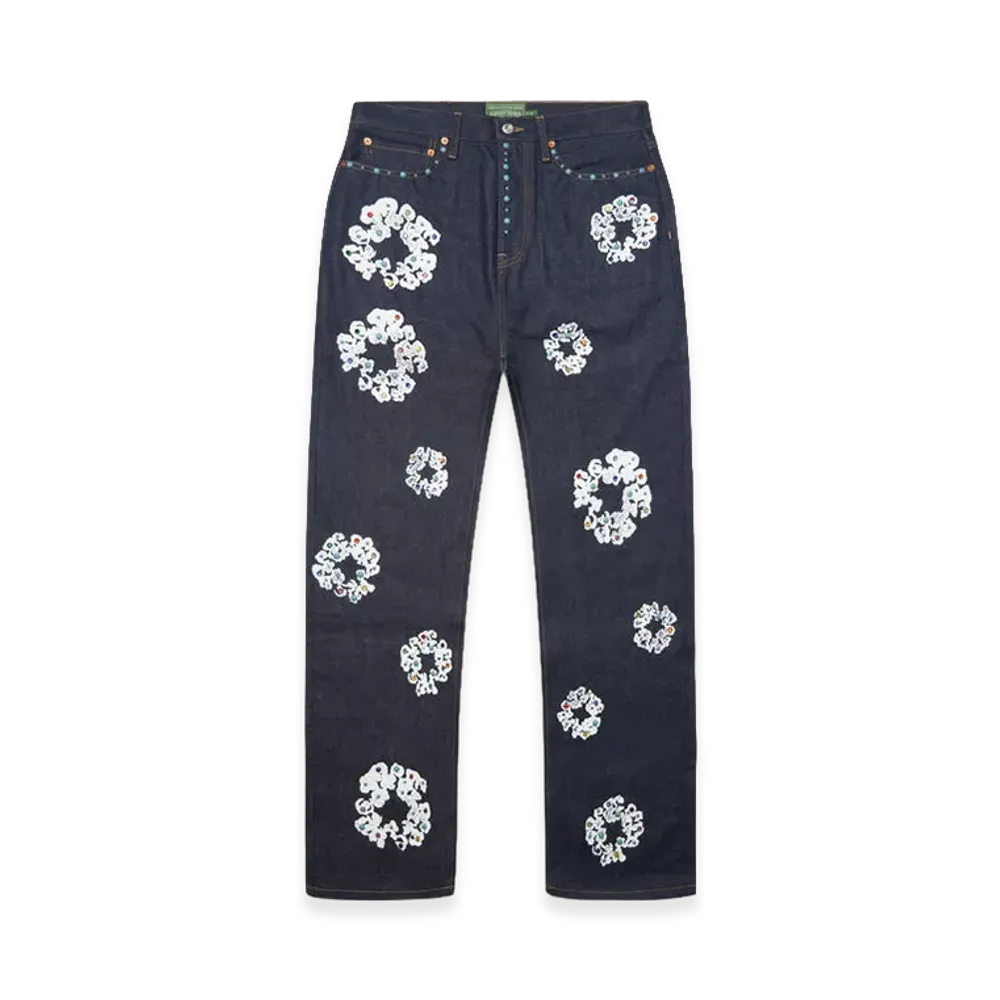 DENIM TEARS Baggy Studded Cotton Wreath Denim Pant "Selvedge"