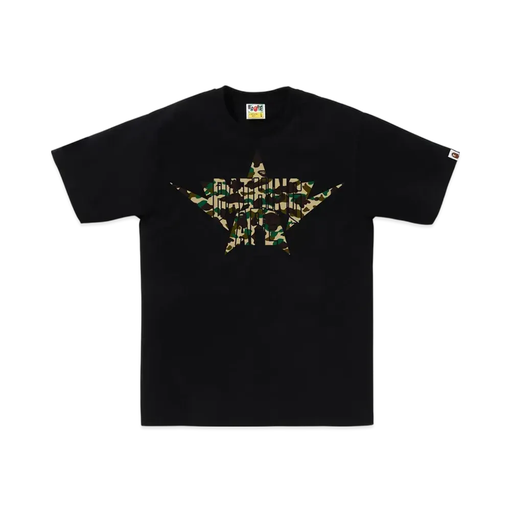 A BATHING APE 1ST Camo Twin Sta NYC Tee "Black/Yellow"