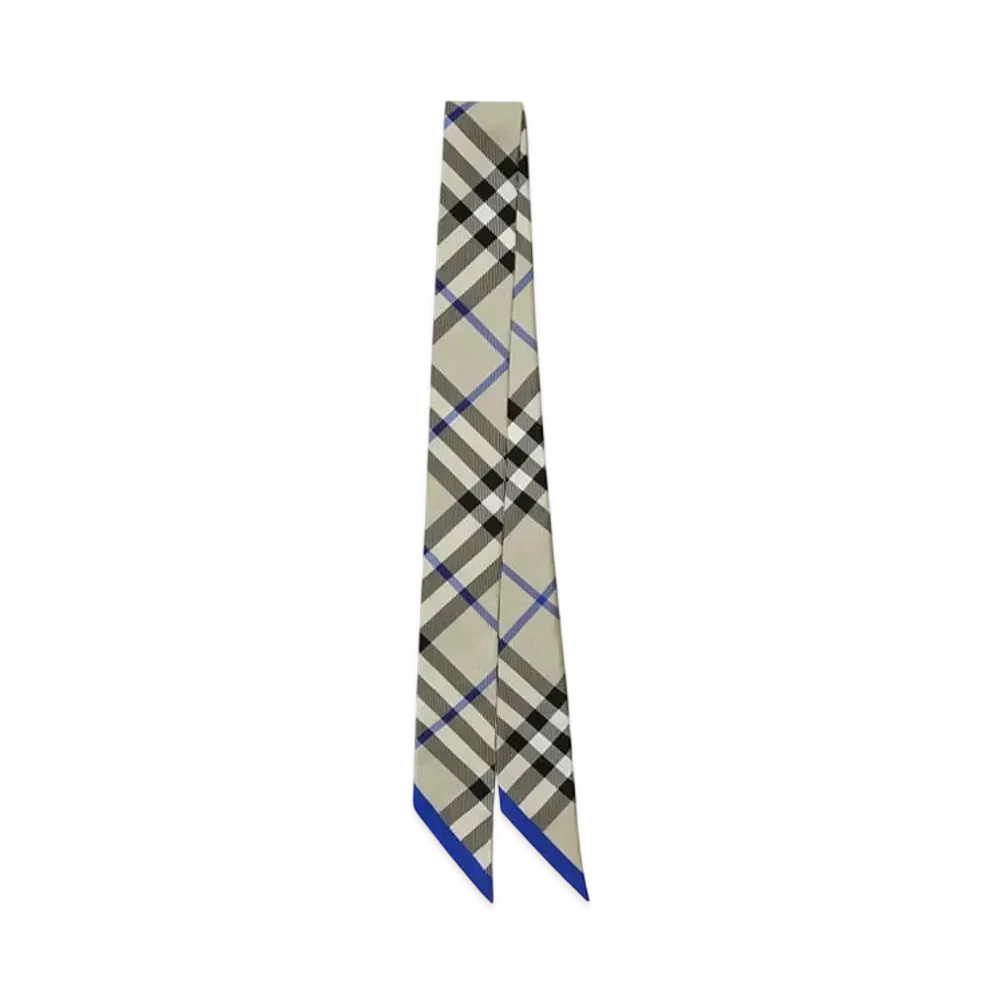 Burberry Skinny Check Silk Scarf "Lichen"