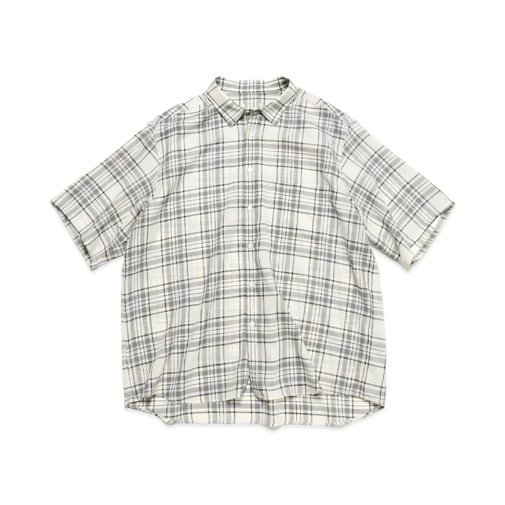 SOPHNET. Summer Wool Check S/S Shirt "White"