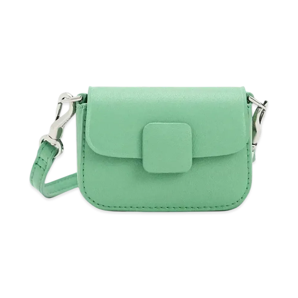 CHARLES & KEITH Mini Core Square Push Lock Bag "Green"