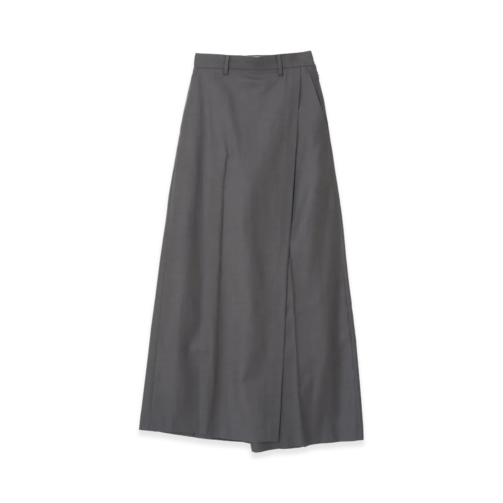 YOKE Super120's Wool Serge Layered Trousers "Gray"
