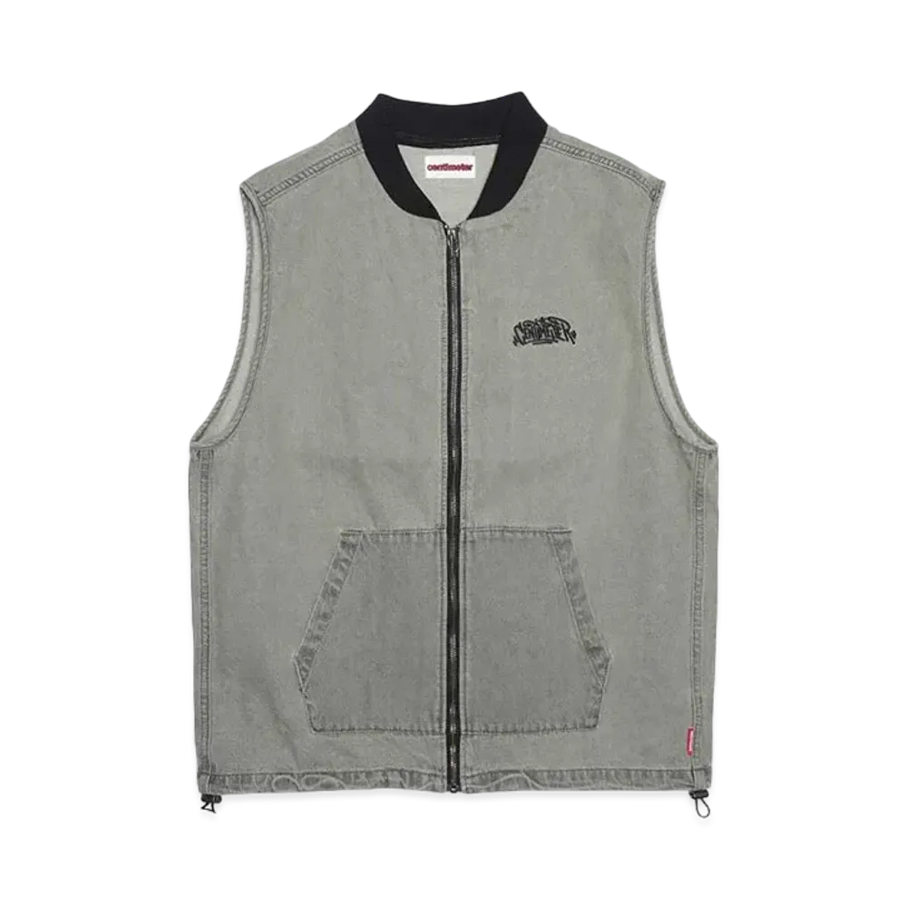 centimeter Denim Vest "GRAY KHAKI"