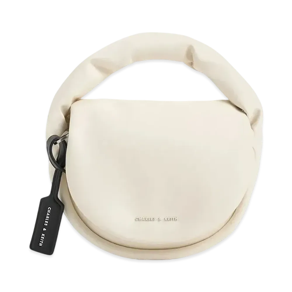 CHARLES & KEITH Yama Pad Handle Bag "Cream"