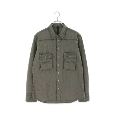 Chrome Hearts Army BS Fleur Button Military L/S Shirt "Black/White"