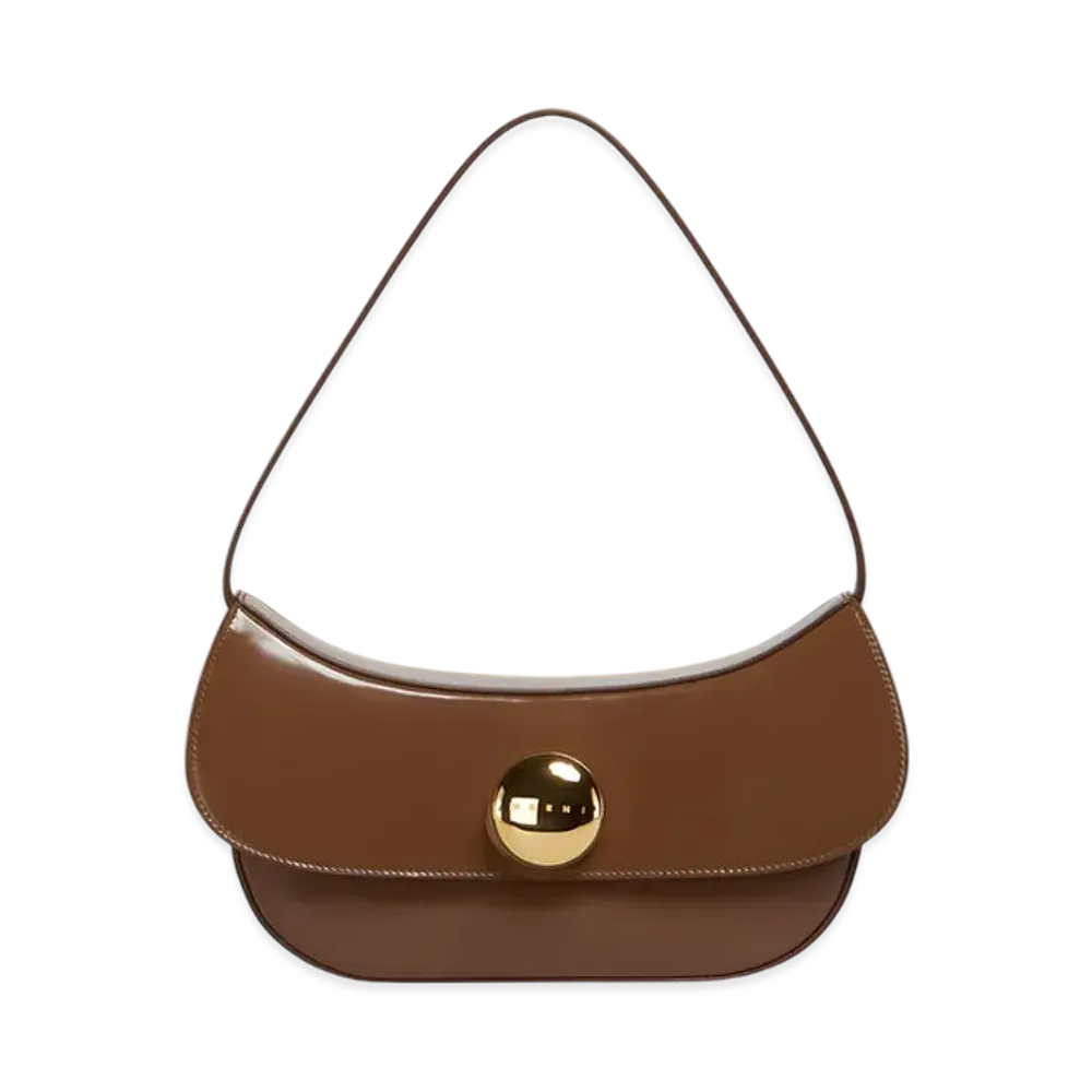 MARNI Butterfly Medium Hobo Bag in Leather "Maroon"