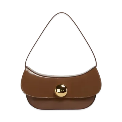 MARNI Butterfly Medium Hobo Bag in Leather "Maroon"