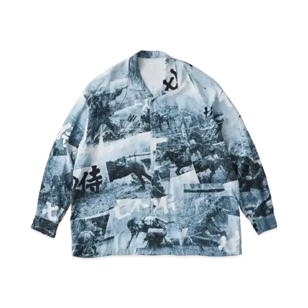 PORTER CLASSIC x Seven Samurai Aloha Long Shirt "Navy"