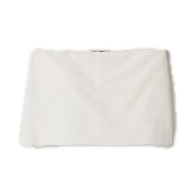 MIU MIU Embroidered Slub Canvas Miniskirt "Ivory"