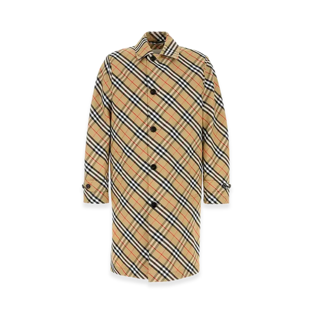 Burberry Embroidered Polyester Trench Coat "Checked"