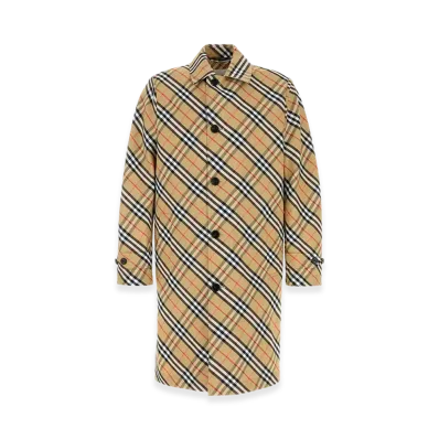 Burberry Embroidered Polyester Trench Coat "Checked"