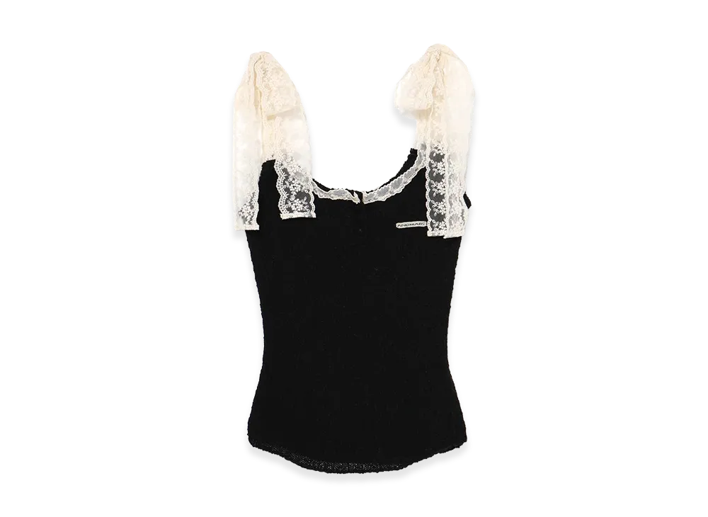 ANDMARY Women's Cotton Ribbon Tank "Black"