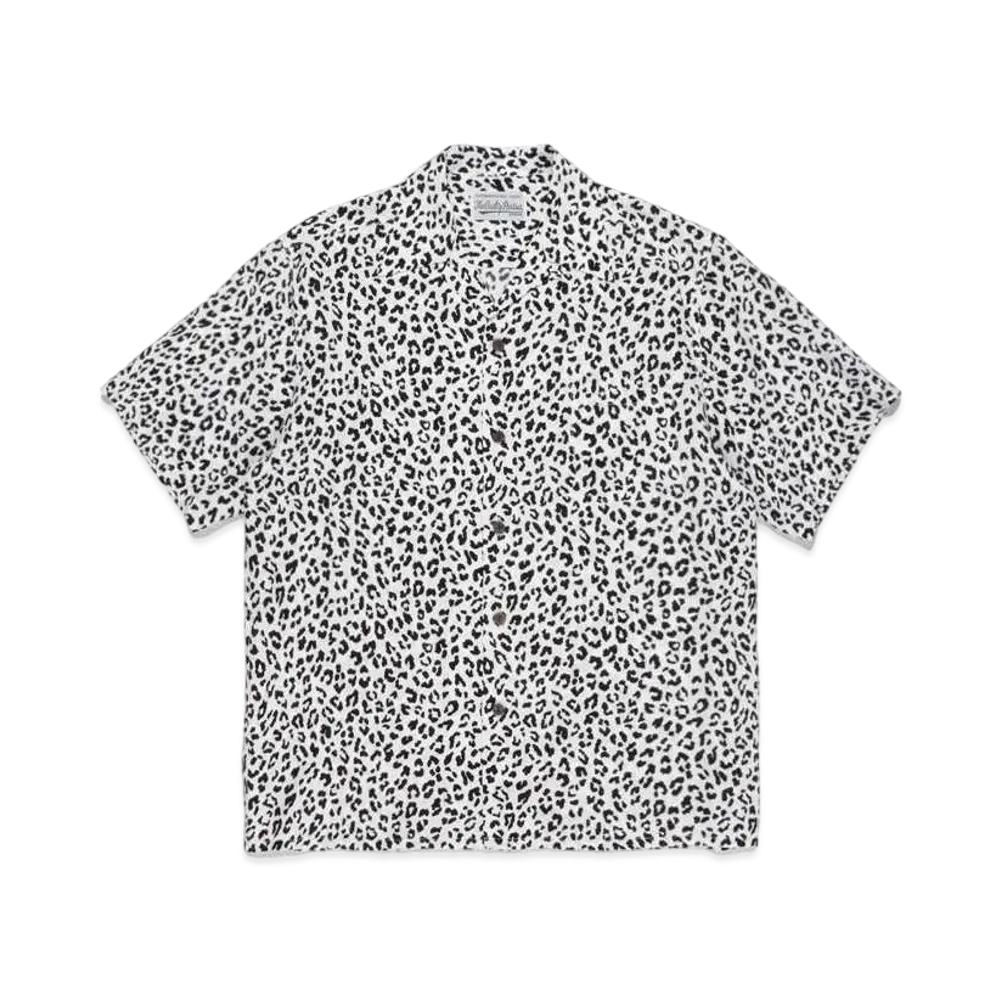 WACKO MARIA LEOPARD OPEN COLLAR SHIRT "White"