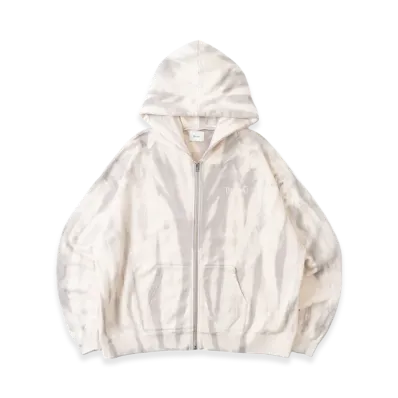 BLESS U Tie-Dye Zip Hoodie "White"