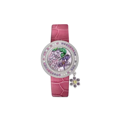 Van Cleef & Arpels Charms Extraordinaire Langage des Fleurs Desir watch "18K White gold/Amethyst/Sapphire/Diamond/Mother-of-pearl"