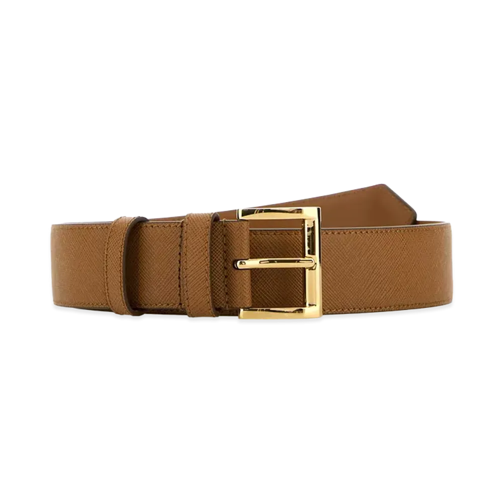 PRADA Women's Leather Belt "Beige"