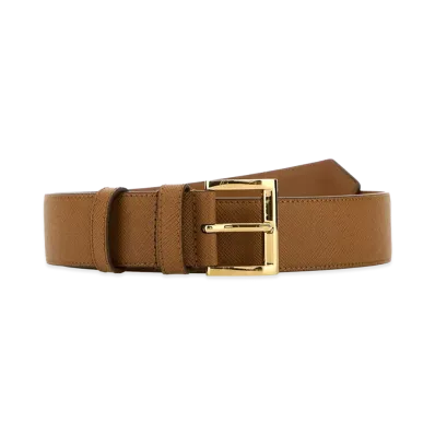 PRADA Women's Leather Belt "Beige"
