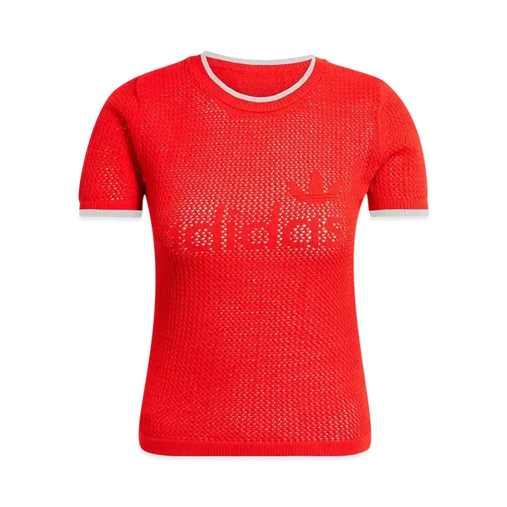 adidas Originals Premium Crochet Cali Short Sleeve T-Shirt "Better Scarlet"