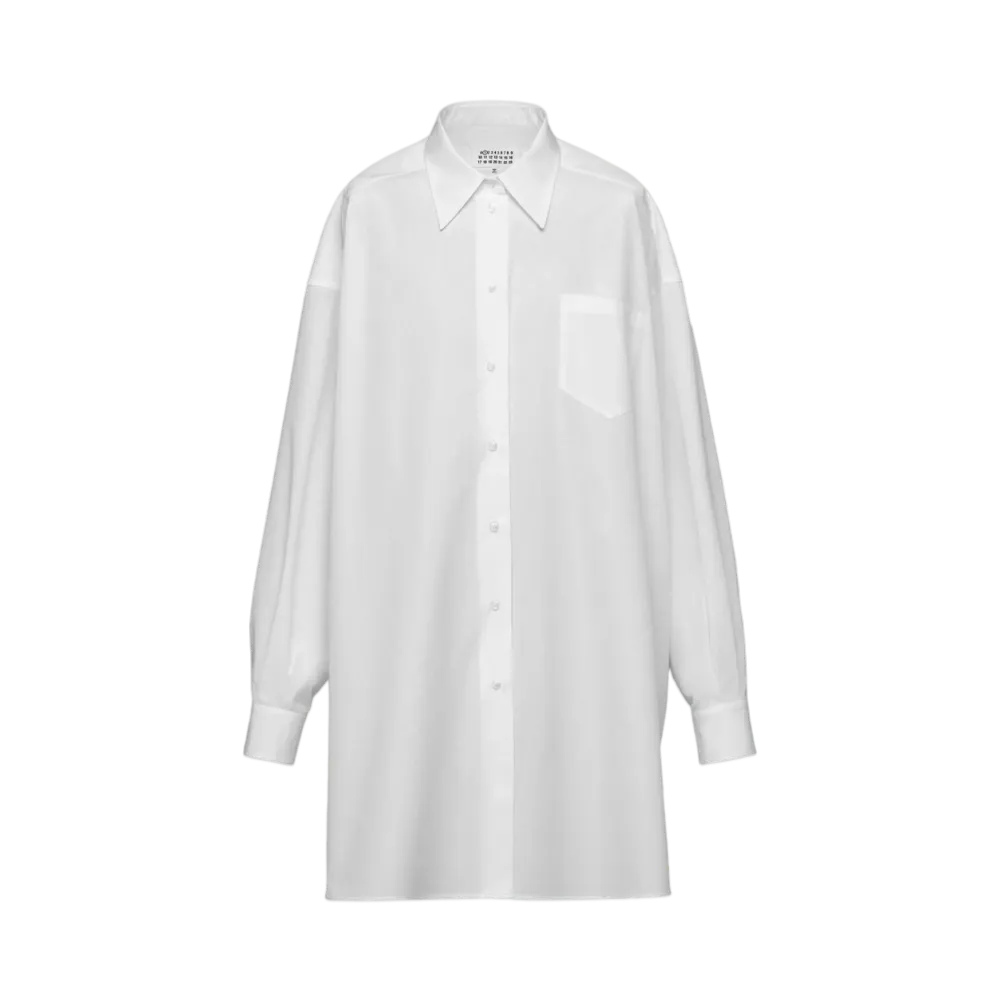 Maison Margiela Women's Cotton Poplin Shirt Dress "White"