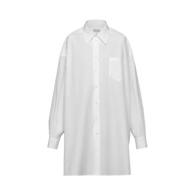 Maison Margiela Women's Cotton Poplin Shirt Dress "White"